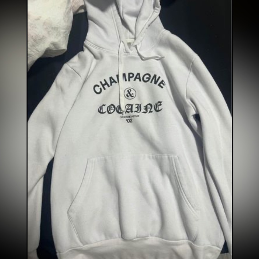 crooks and castles womens white hoodie size medium
